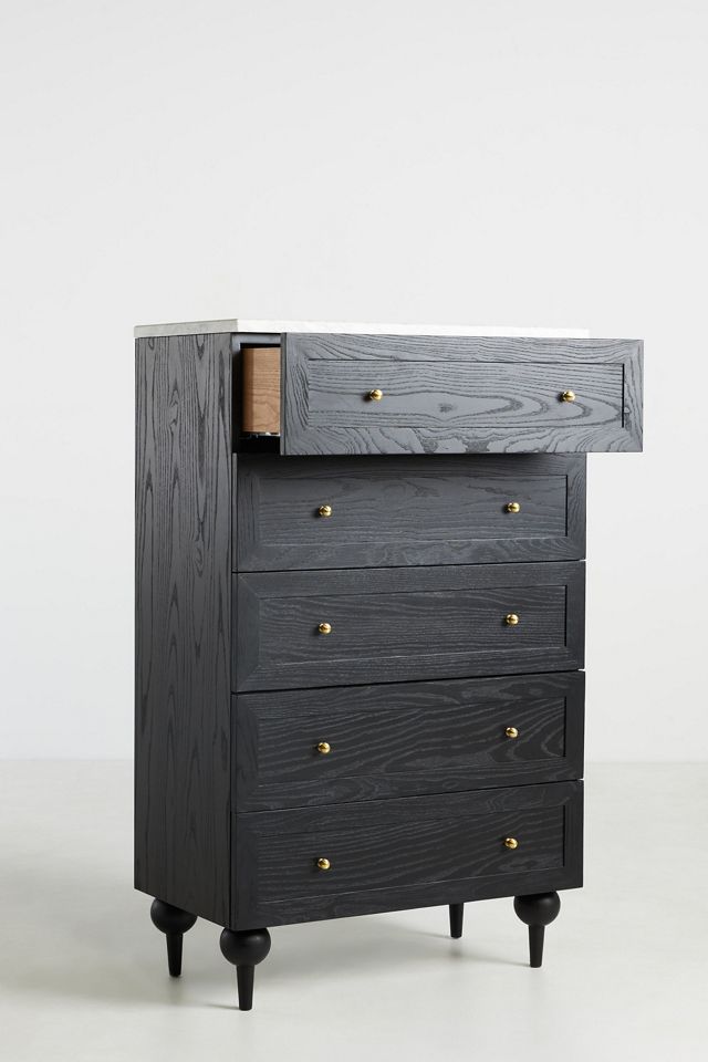 The Fern Marble Top Five-Drawer Dresser #1
