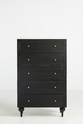 The Fern Marble Top Five-Drawer Dresser