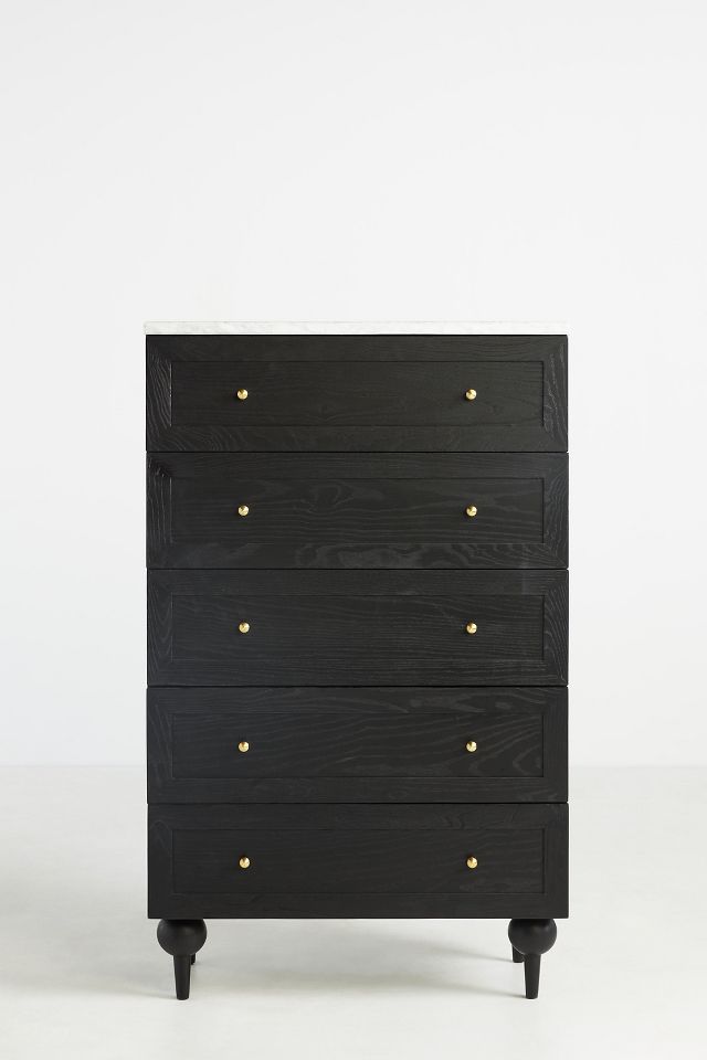 Black dresser on sale wood top