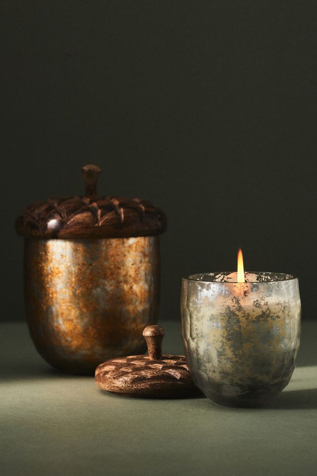 Gilded Acorn Candle | Anthropologie