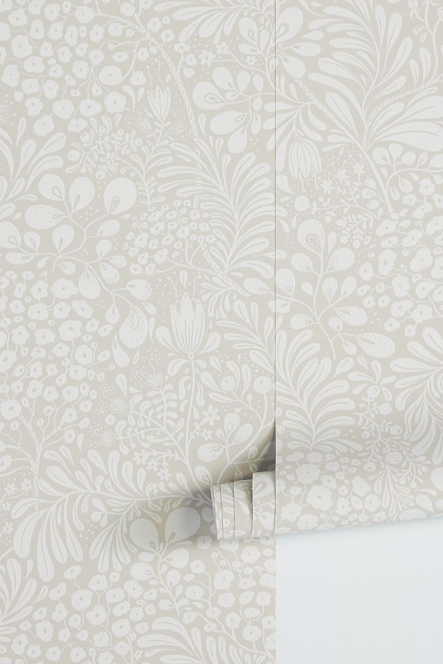 Siv Grey Botanical Floral Wallpaper #1