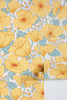 Matilda Poppy Fields Floral Wallpaper - Thumbnail 2