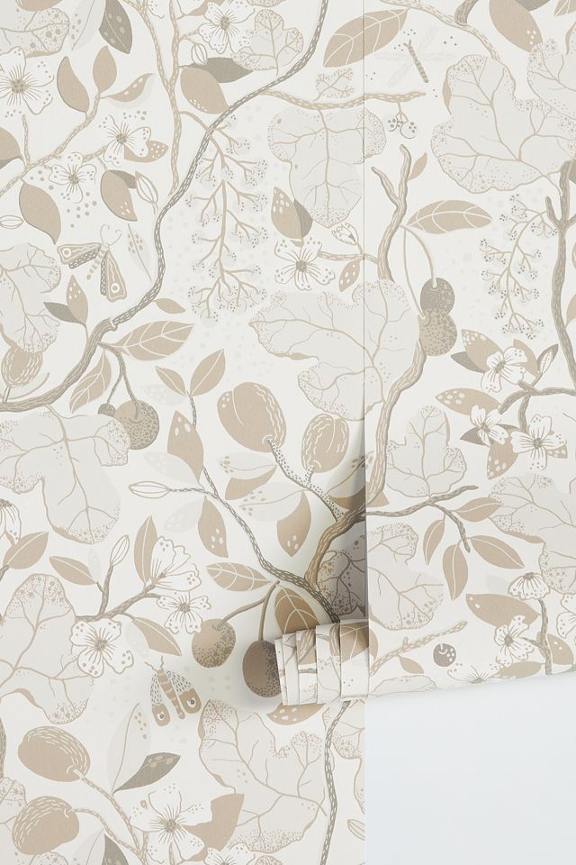 Ewald Beige Garden Vines Floral Wallpaper #1