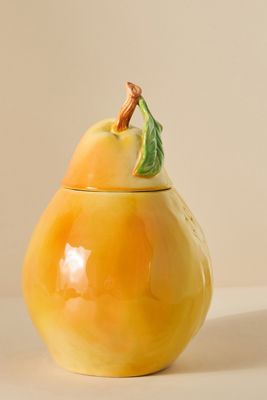 Holly and Pear Cookie Jar