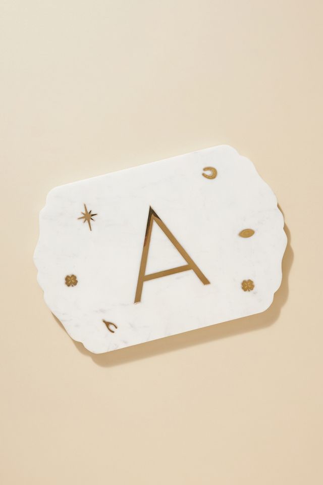 Lucky Marble Monogram Serving Board #2
