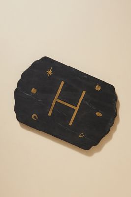 Lucky Marble Monogram Serving Board