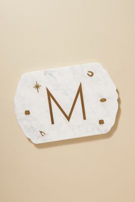 Lucky Marble Monogram Serving Board