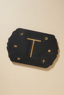 Lucky Marble Monogram Serving Board