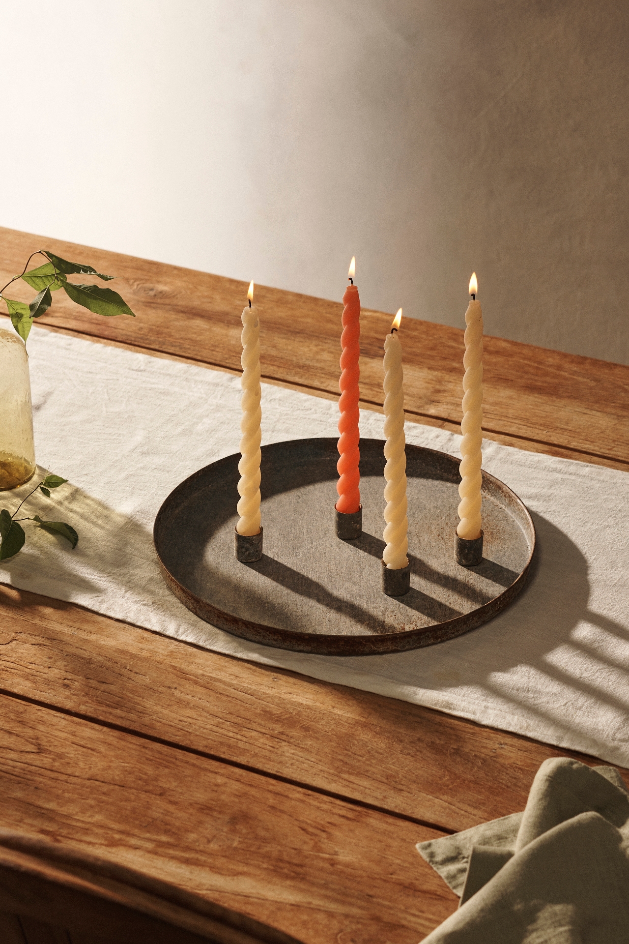 Magnetic Iron Taper Candle Dish