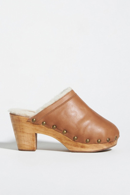 Beek Woodpecker Genuine Shearling Clog In Yellow