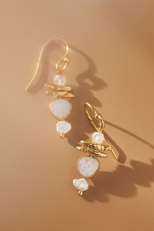 Chan Luu Moonstone Gold Meso Earrings Anthropologie