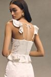 BHLDN Appliqué Square-Neck Fit & Flare Midi Dress