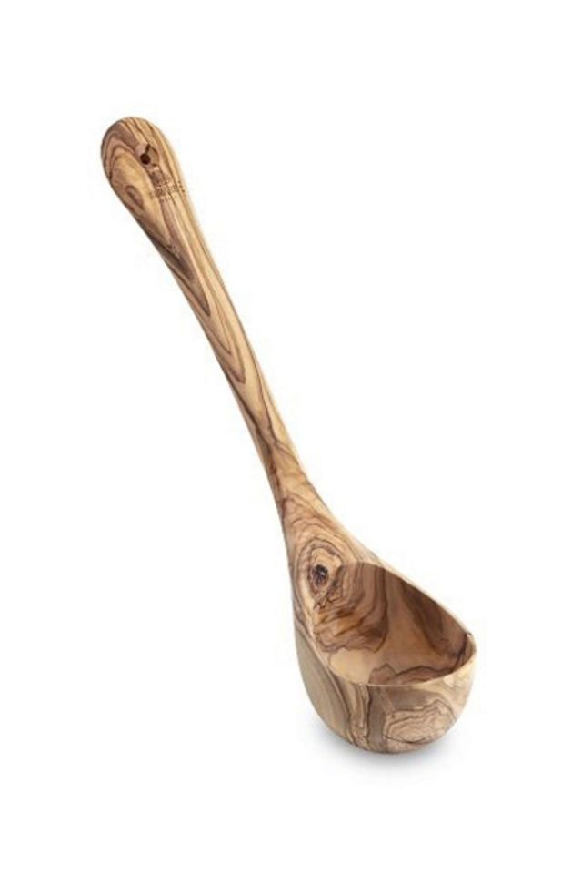 Berard Olive Wood Soup Ladle with Leather Strap