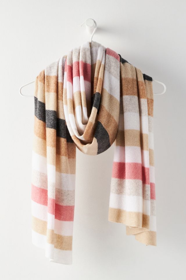 White + Warren Striped Cashmere Wrap Anthropologie