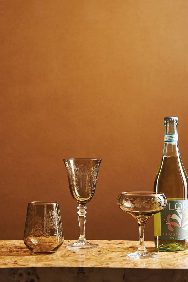 House of Hackney Stemless Etched Wine Glasses, Set of 4 #2