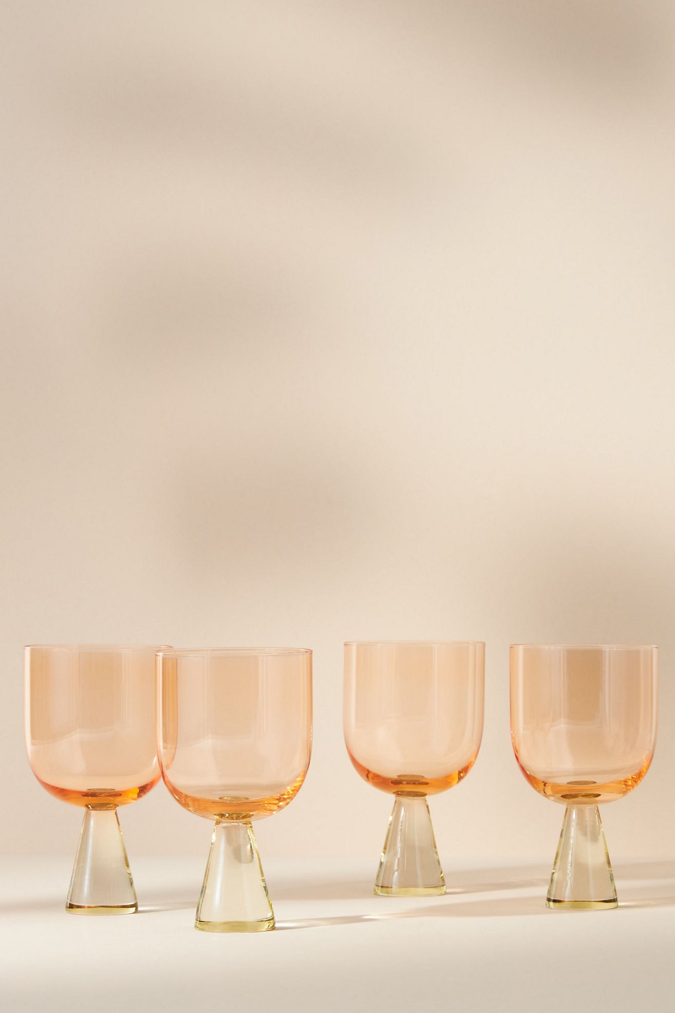 Ramona Wine Glasses, Set of 4 - Peach, Standard, Set Of 4