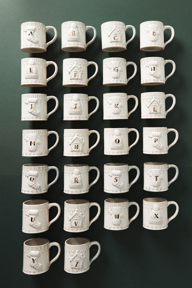 Snowcap Reactive-Glazed Monogram Mug #5