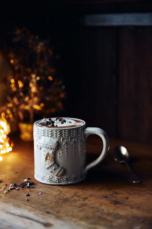 Snowcap Reactive-Glazed Monogram Mug #6