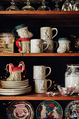 Anthropologie Snowcap Reactive-glazed Monogram Mug By  In Alphabet Size A In Alphabet