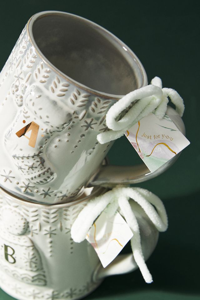 Snowcap Reactive-Glazed Monogram Mug #3