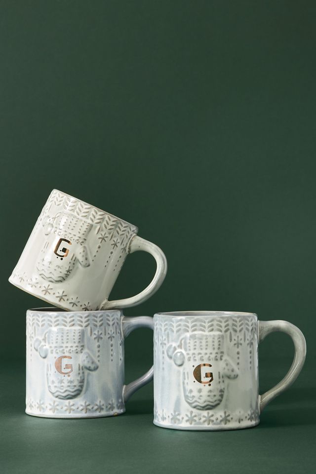 Snowcap Reactive-Glazed Monogram Mug #4