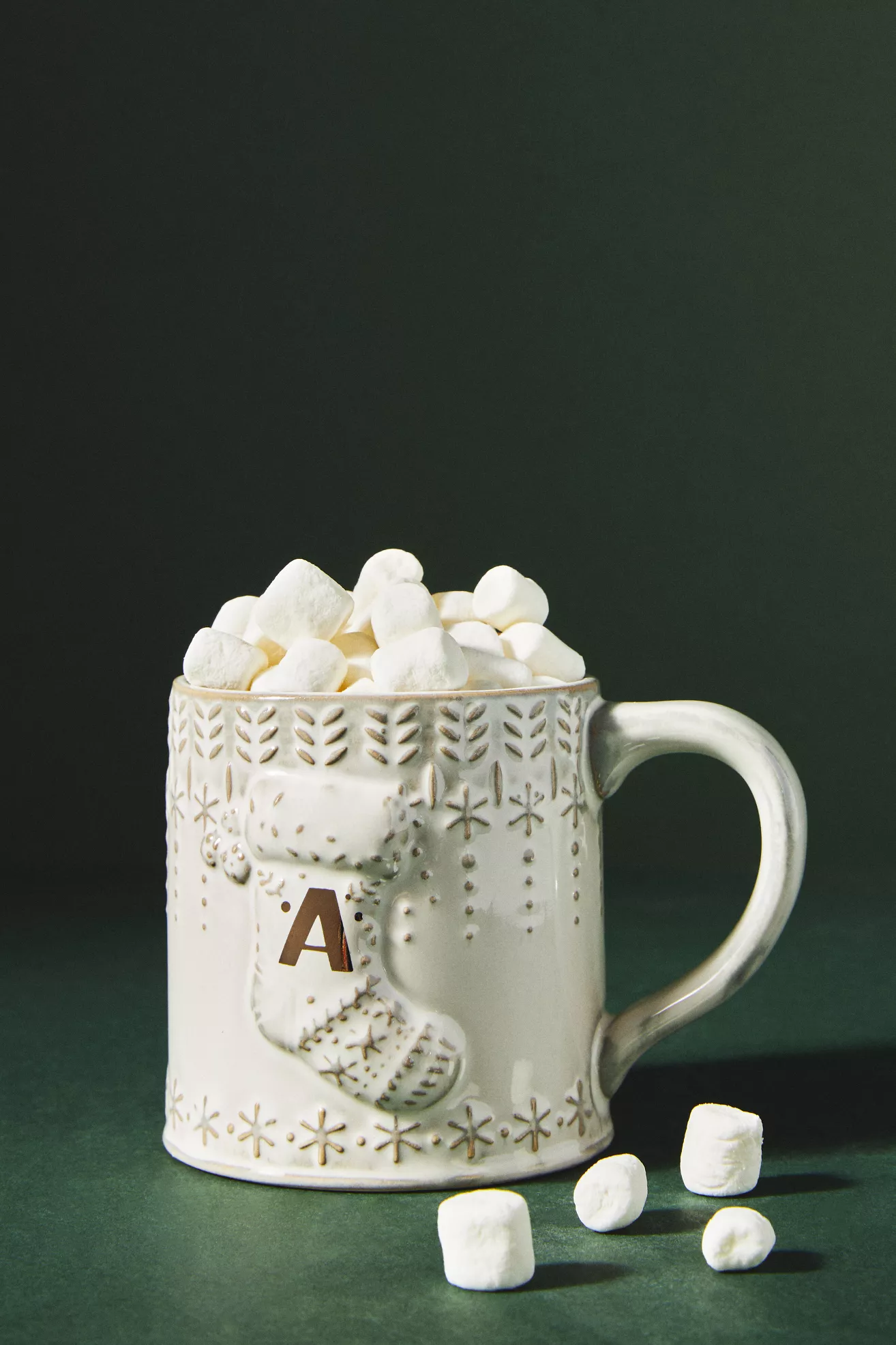anthropologie.com | Snowcap Reactive-Glazed Monogram Mug