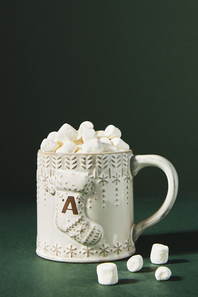 Snowcap Reactive-Glazed Monogram Mug #2