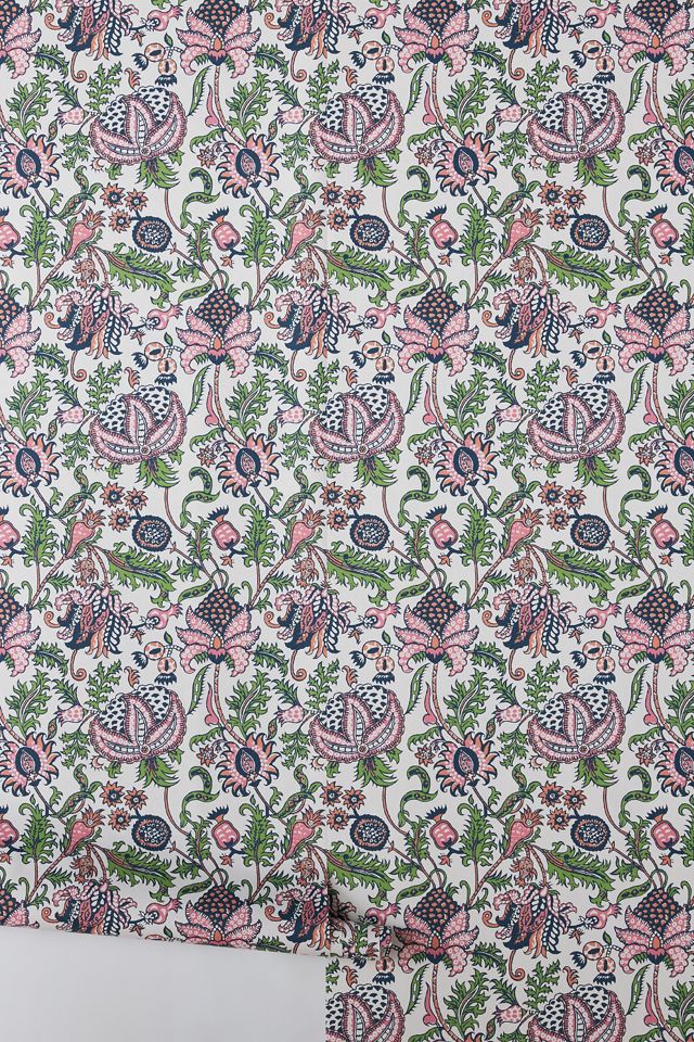 Roller Rabbit Amanda Jacobean Wallpaper Blue - ShopStyle Decor