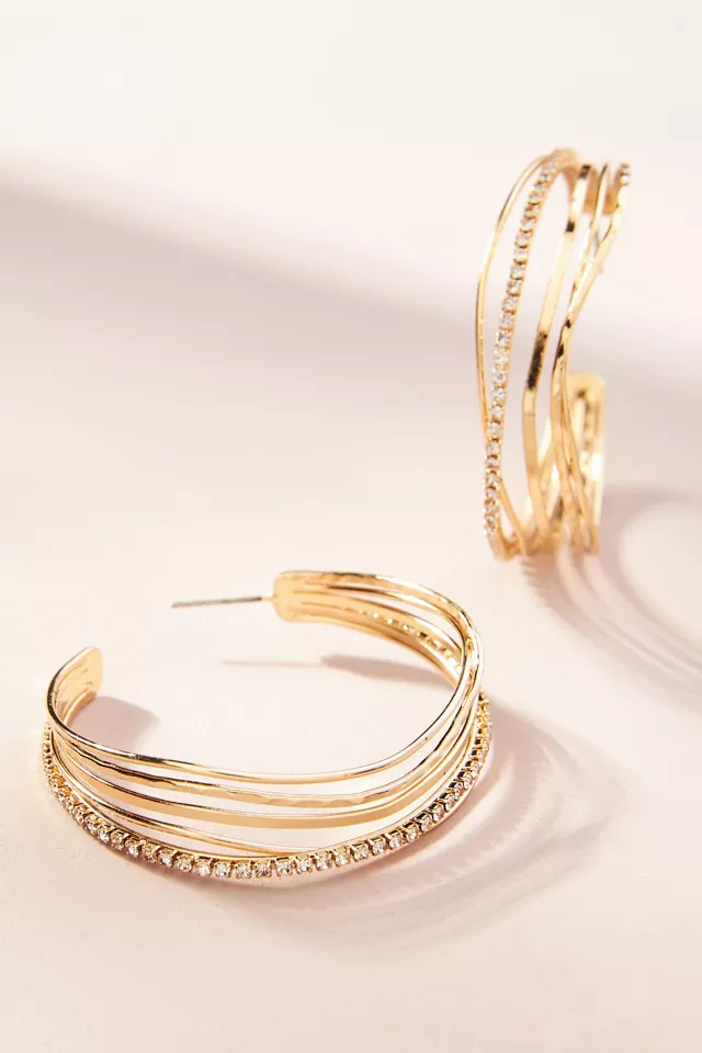 Anthropologie Wavy Hoop Earrings