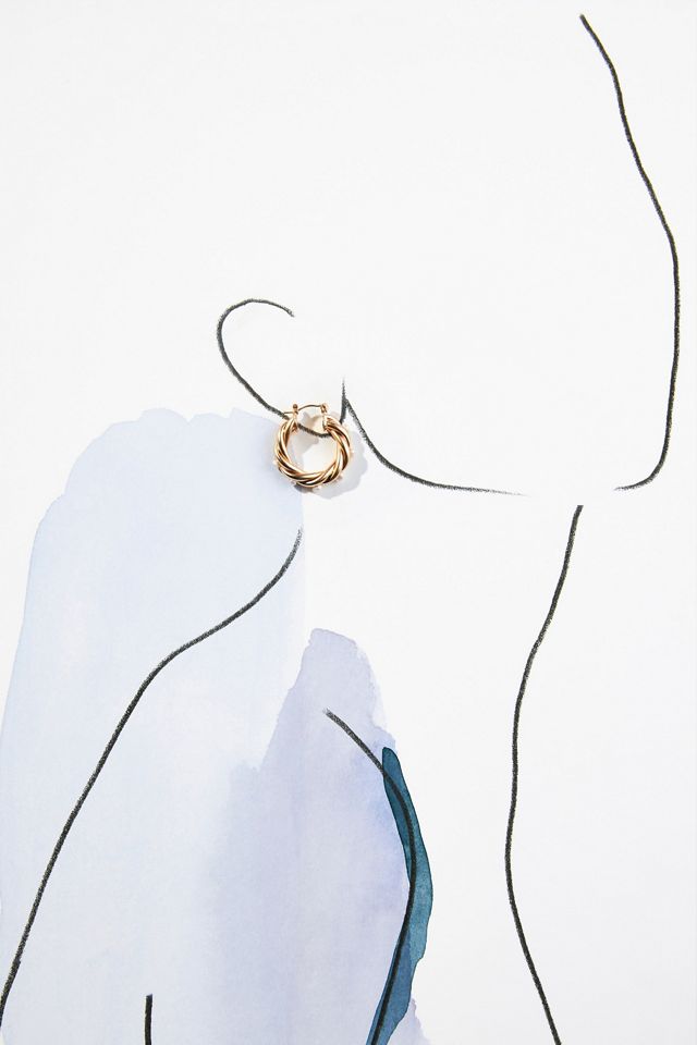 Twisted Pearl Hoop Earrings #2