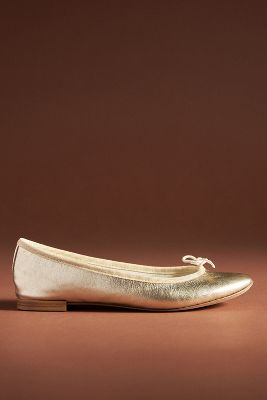 Shop Repetto Cendrillon Ballerina Flats In Gold