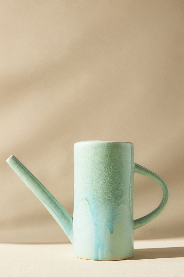 Watercolor Stoneware Watering Can #1
