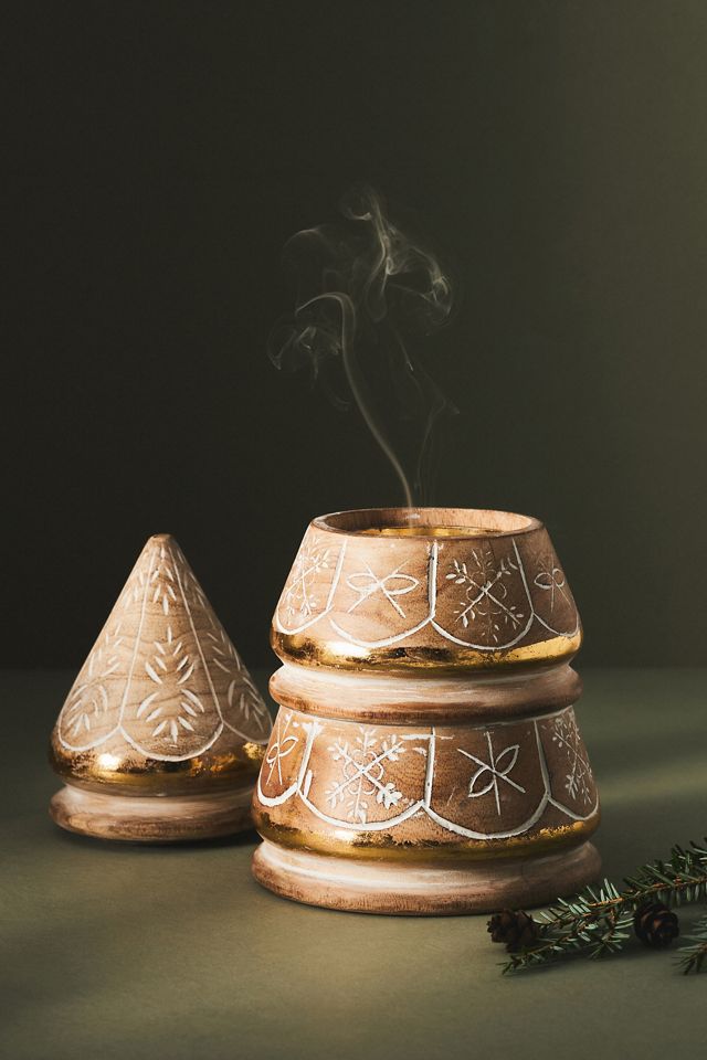 Lowell Wooden Tree Candle #1