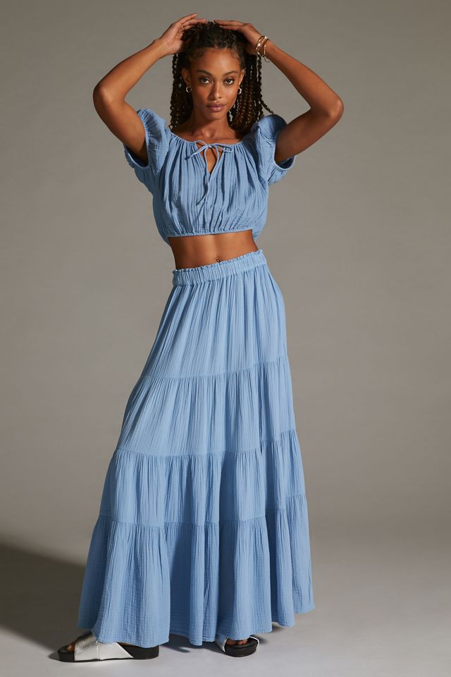 Sundry Tiered Maxi Skirt