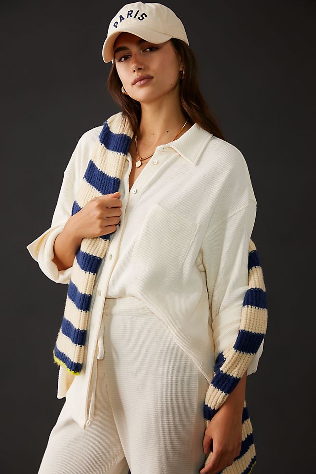 Donni Thermal Buttondown Cardigan Sweater | Anthropologie