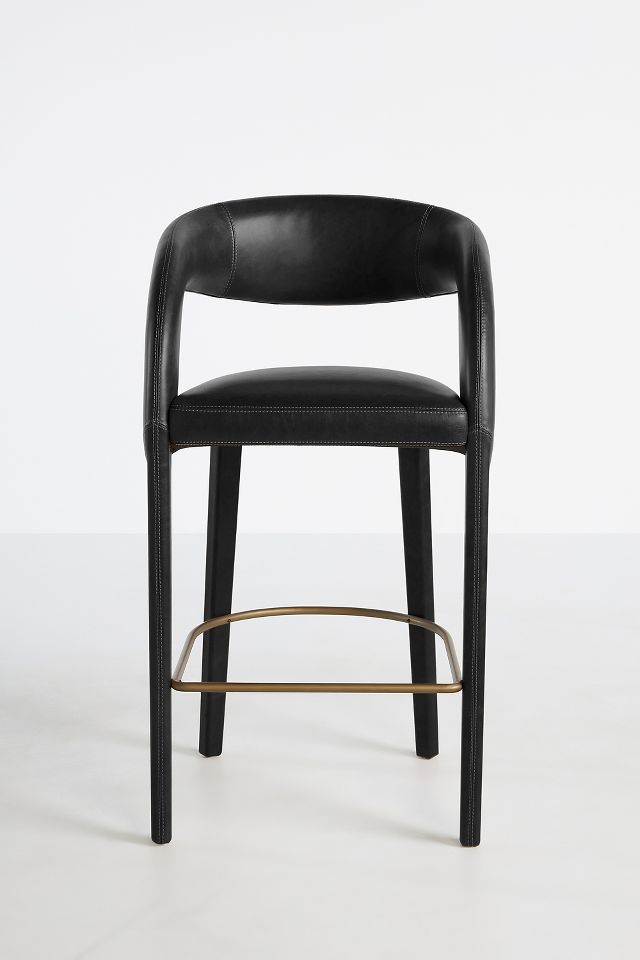 Black leather counter stools hot sale