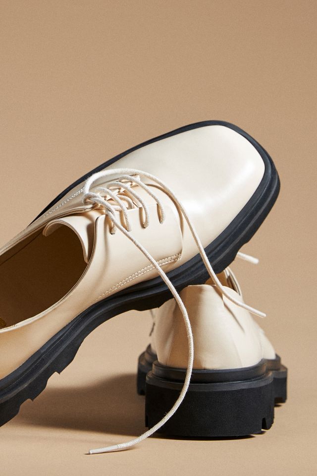 The Rhys Lace Up Square Toe Loafers   Anthropologie