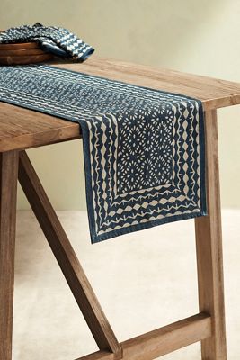 Geo Indigo Block Print Runner