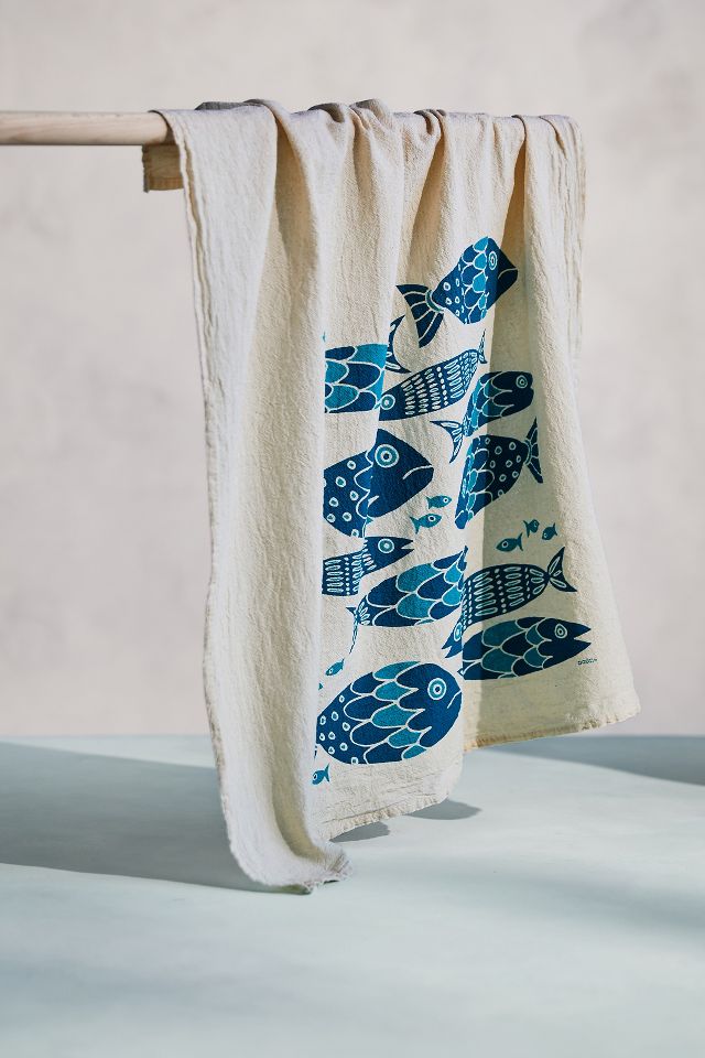 Fish Tribe Cotton Dish Towel