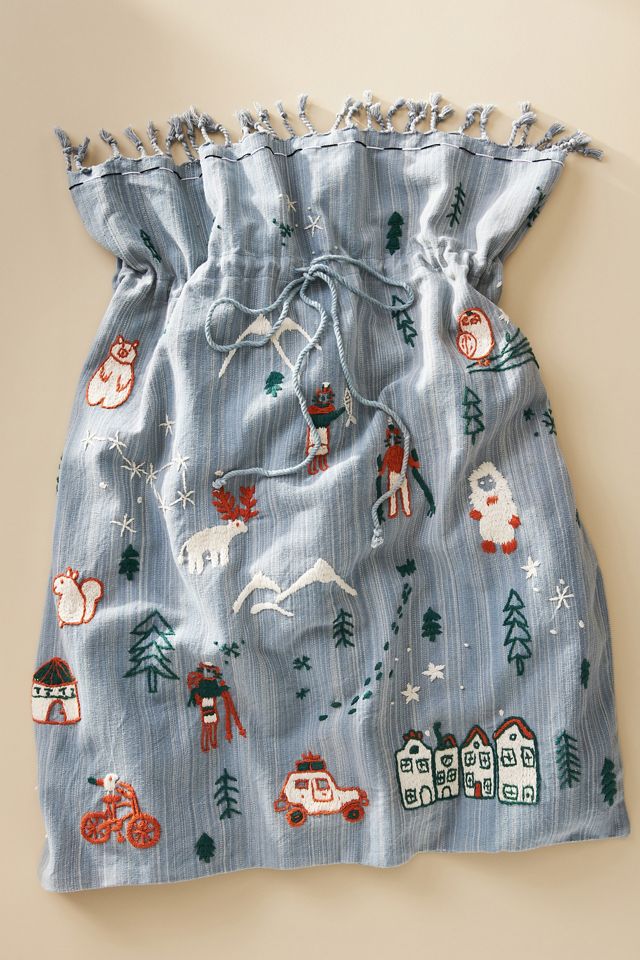 Arctic Embroidered Santa Bag #1