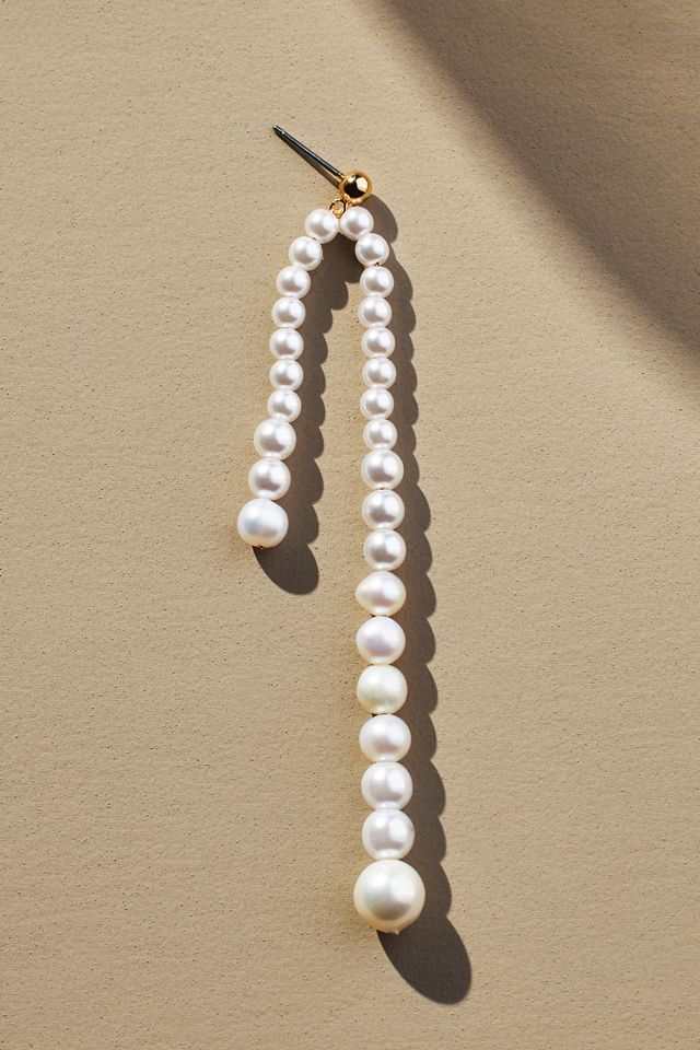 Asymmetrical Pearl Drop Earrings #1