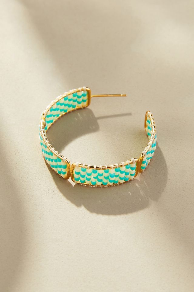 Beaded Hoop Earrings #1