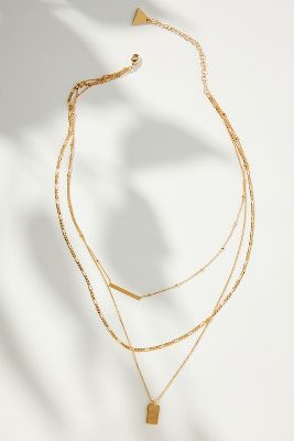 Anthropologie Gold Pendant Necklace **NEW** 