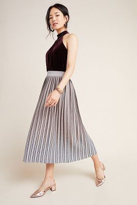 anthropologie metallic skirt