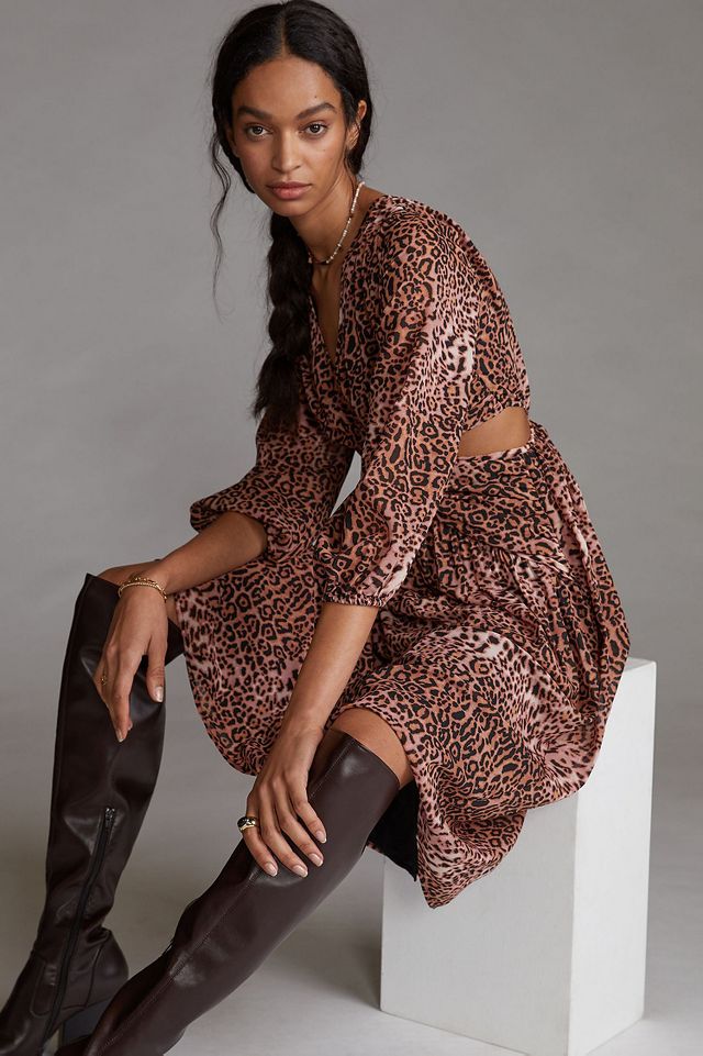 Anthropologie animal print hot sale dress