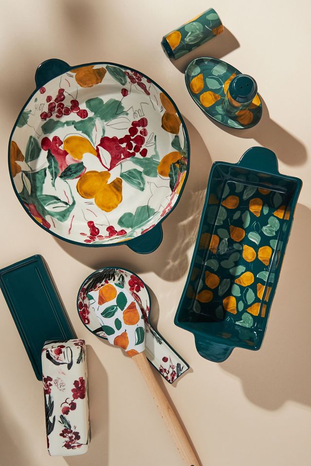 Holly and Pear Butter Dish #2