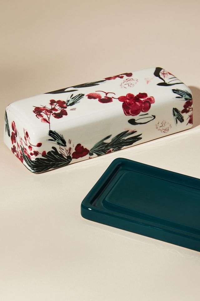 Holly and Pear Butter Dish #1