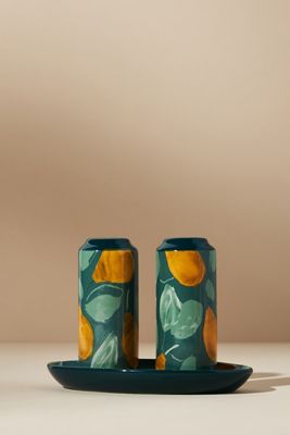 Holly and Pear Salt & Pepper Shakers