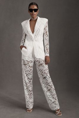 White lace trouser suit sale