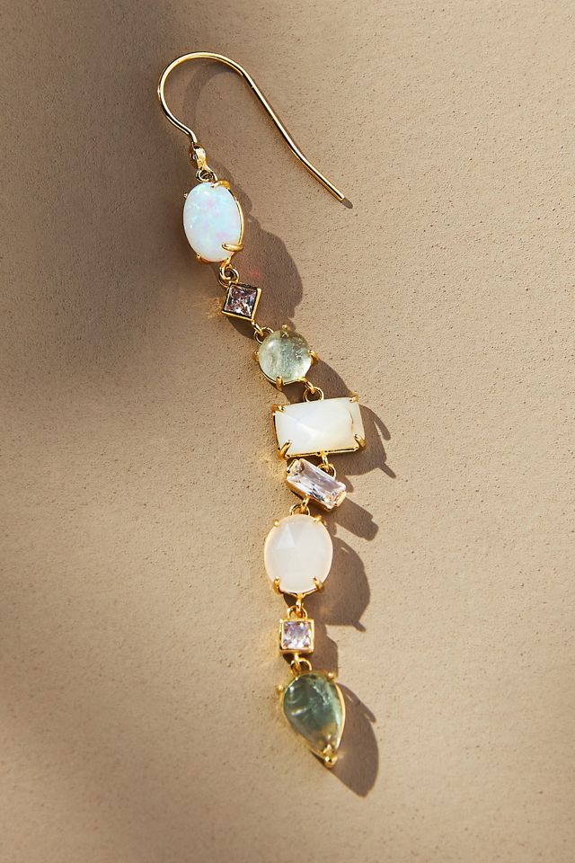 Mixed-Stone Drop Earrings #1